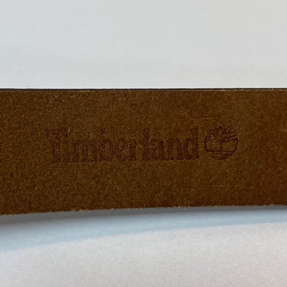 Timberland Mens Brown Leather Belt Size 32 With Metal Buckle Classic Jeans - Picture 5 of 7